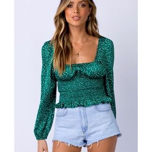 Princess Polly Green Melvin Long Sleeve Top